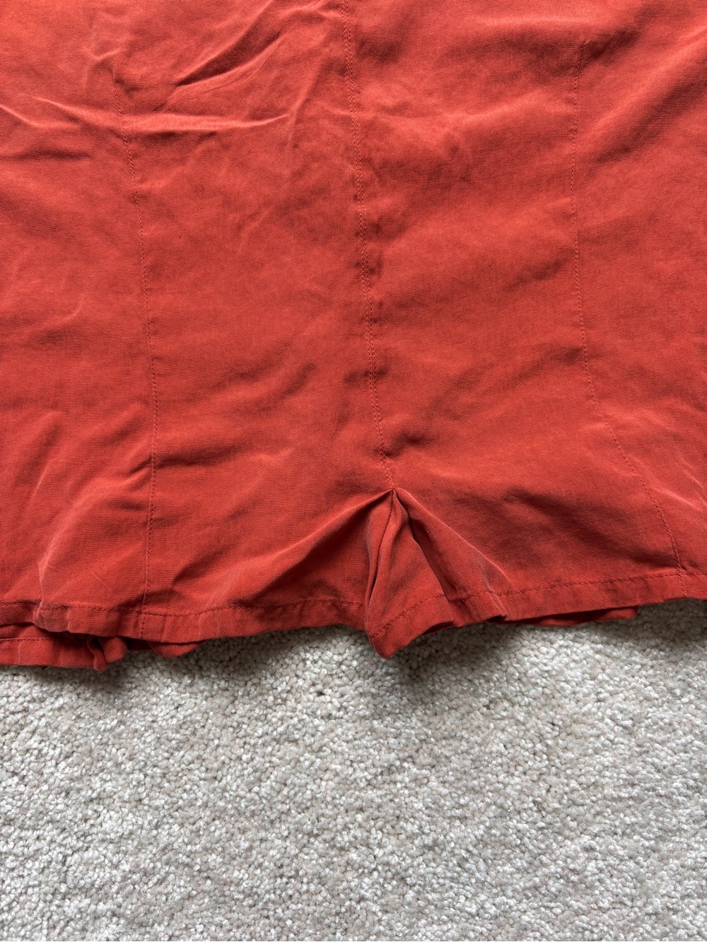 Amanda Smith 100% Silk Burnt Orange Short Sleeve Button-Front Shirt - Picture 13 of 14